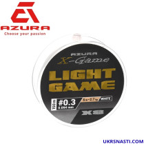 Шнур Azura X-Game Light Game X8 PE White размотка 150м белый
